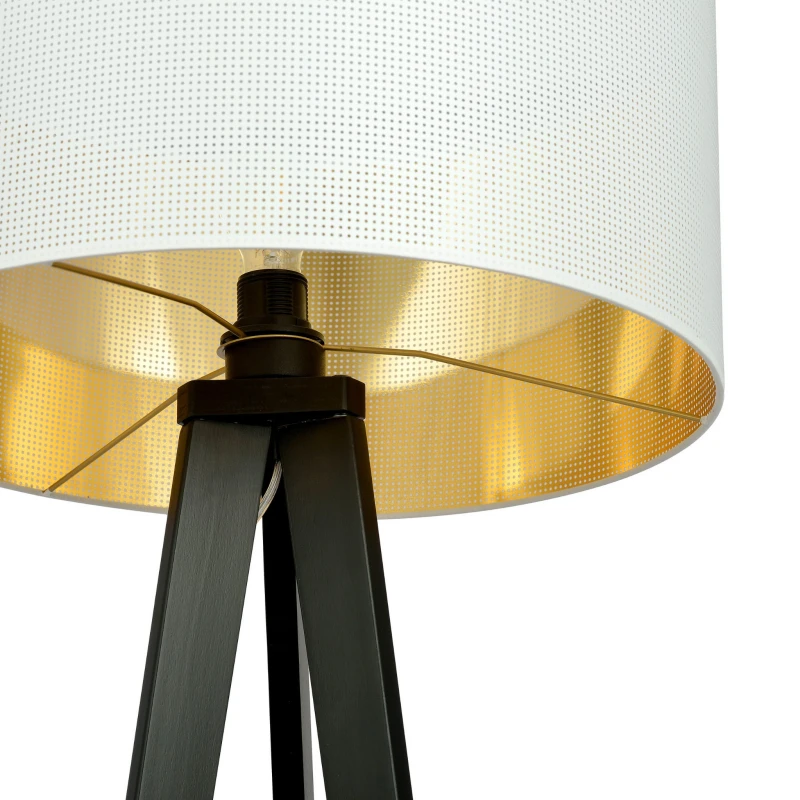ASTON LP1 WHITE/GOLD 1147/LP1 lampa podłogowa drewniana duży oryginalny abażur 5