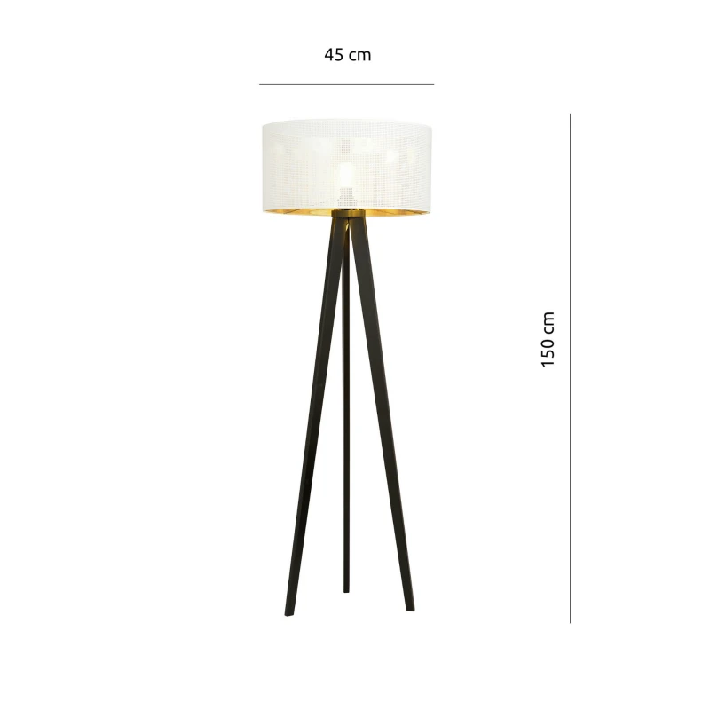 ASTON LP1 WHITE/GOLD 1147/LP1 lampa podłogowa drewniana duży oryginalny abażur 6