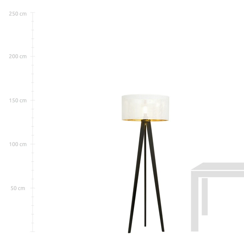 ASTON LP1 WHITE/GOLD 1147/LP1 lampa podłogowa drewniana duży oryginalny abażur 7