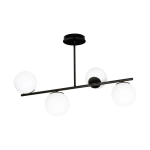 Lampa sufitowa (plafon) BIOR 4 BLACK czarna ze szklanymi kloszami