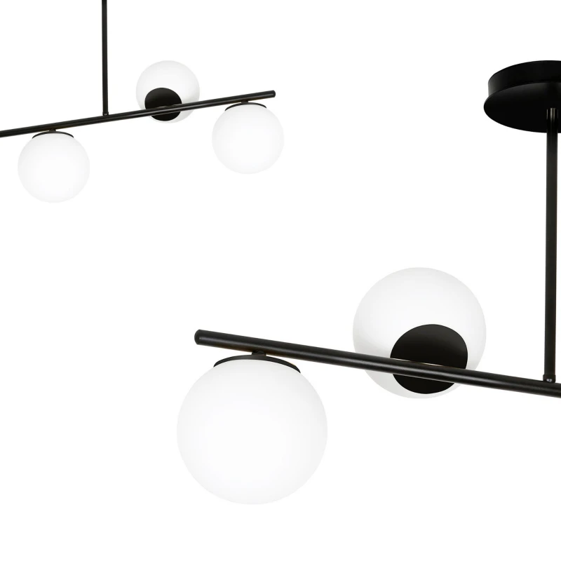 BIOR 4 BLACK 1020/4 lampa sufitowa plafon czarna szklane klosze DESIGN 4