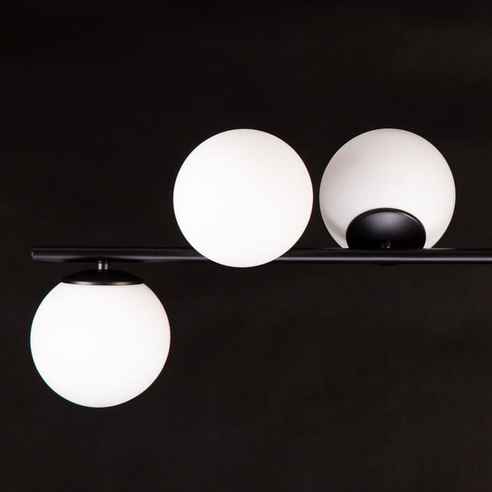 BIOR 4 BLACK 1020/4 lampa sufitowa plafon czarna szklane klosze DESIGN 6