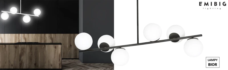 BIOR 4 BLACK 1020/4 lampa sufitowa plafon czarna szklane klosze DESIGN 12