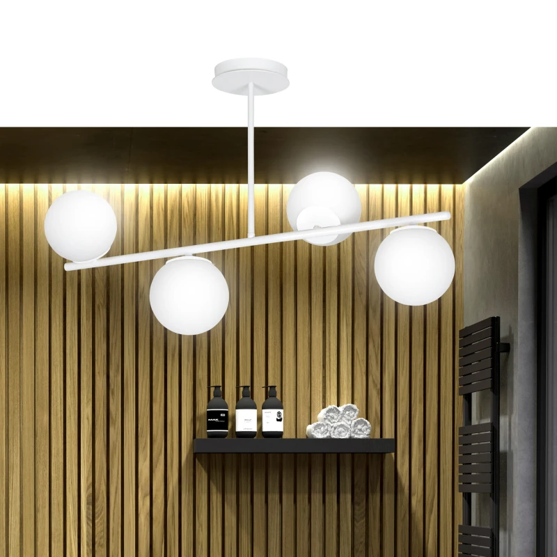 BIOR 4 WHITE 1021/4 lampa sufitowa plafon biała szklane klosze DESIGN