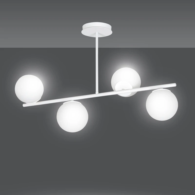 BIOR 4 WHITE 1021/4 lampa sufitowa plafon biała szklane klosze DESIGN 2