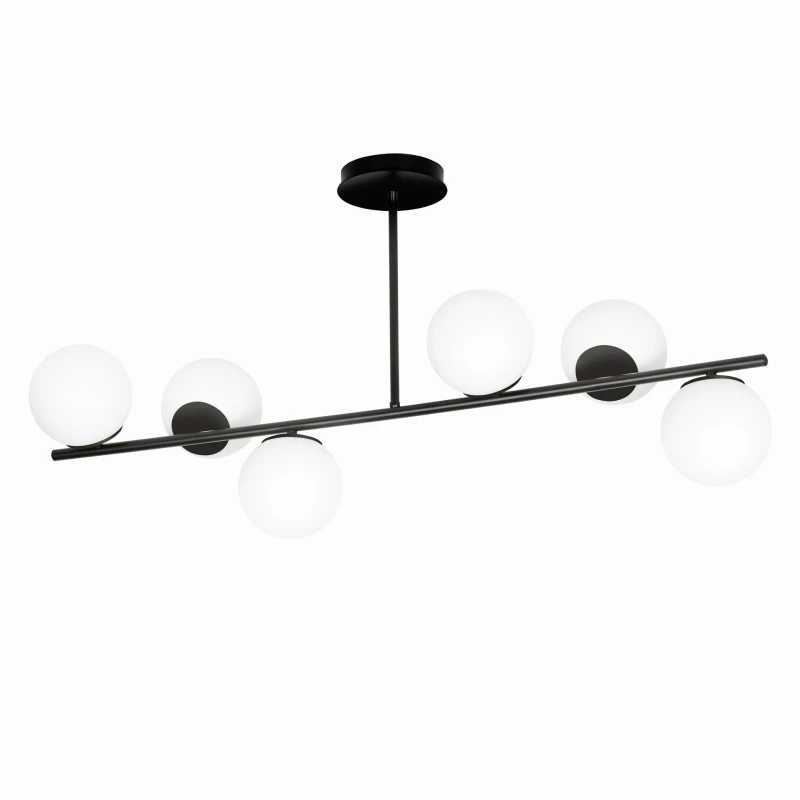 BIOR 6 BLACK 1020/6 lampa sufitowa plafon czarna szklane klosze DESIGN 1