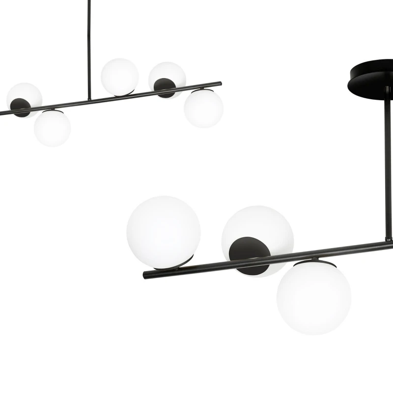 BIOR 6 BLACK 1020/6 lampa sufitowa plafon czarna szklane klosze DESIGN 5