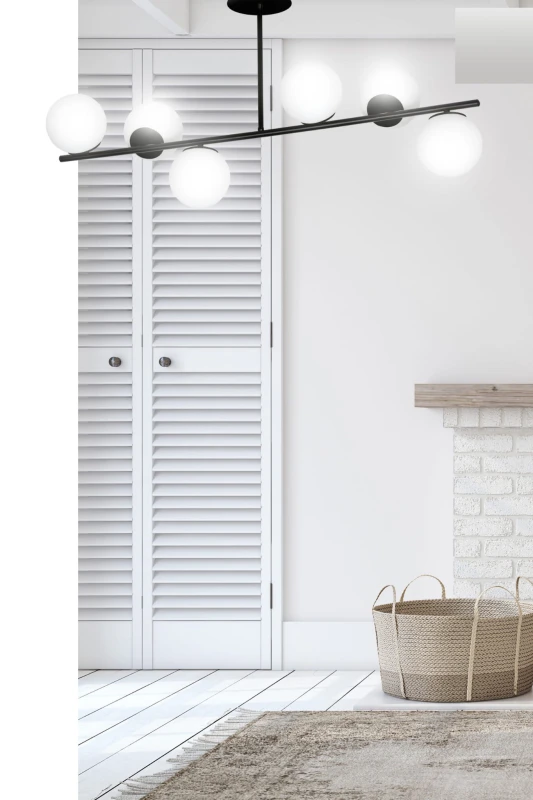 BIOR 6 BLACK 1020/6 lampa sufitowa plafon czarna szklane klosze DESIGN 11