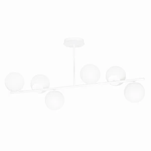 Lampa sufitowa (plafon) BIOR 6 WHITE biała ze szklanymi kloszami