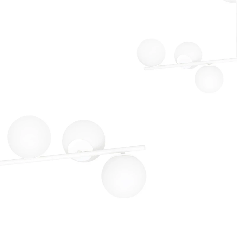 BIOR 6 WHITE 1021/6 lampa sufitowa plafon biała szklane klosze DESIGN 4
