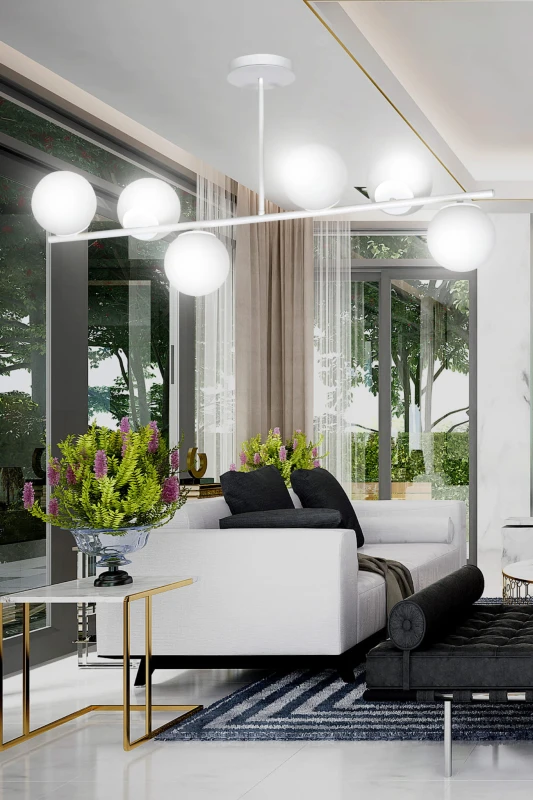 BIOR 6 WHITE 1021/6 lampa sufitowa plafon biała szklane klosze DESIGN 9