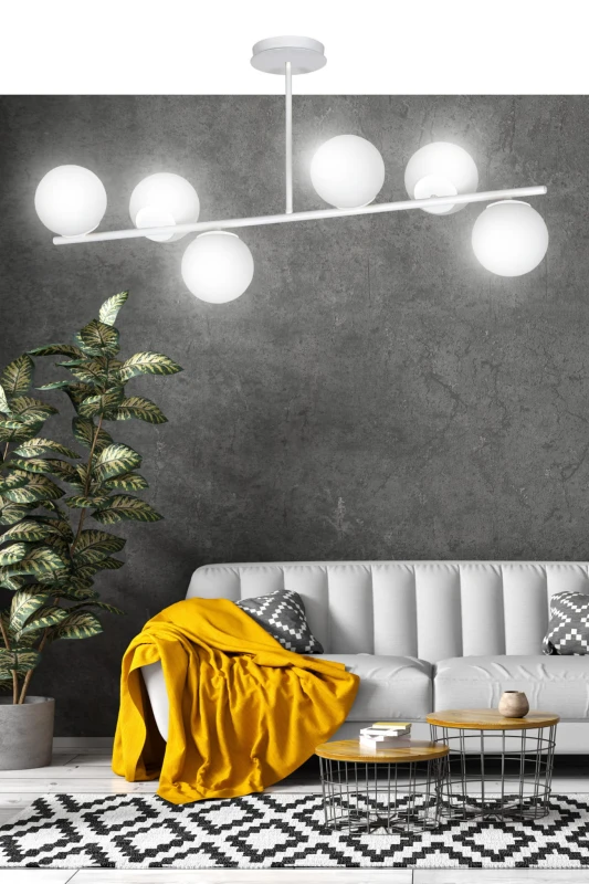 BIOR 6 WHITE 1021/6 lampa sufitowa plafon biała szklane klosze DESIGN 11