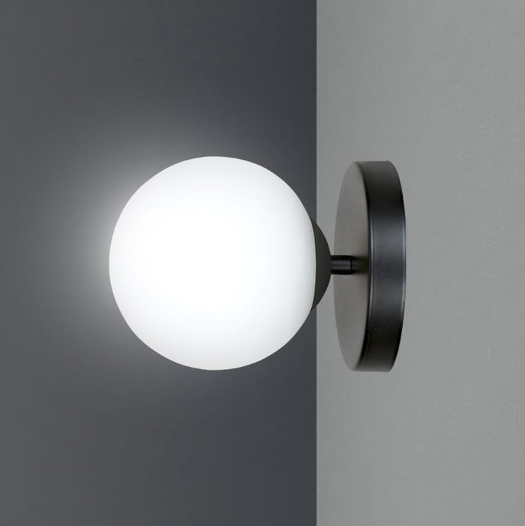 BIOR K1 BLACK 1020/K1 kinkiet ścienny czarny okrągły biały DUŻY klosz