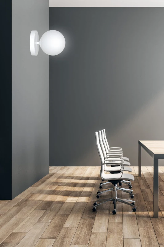BIOR K1 WHITE 1021/K1 kinkiet ścienny biały okrągły DUŻY klosz DESIGN 8