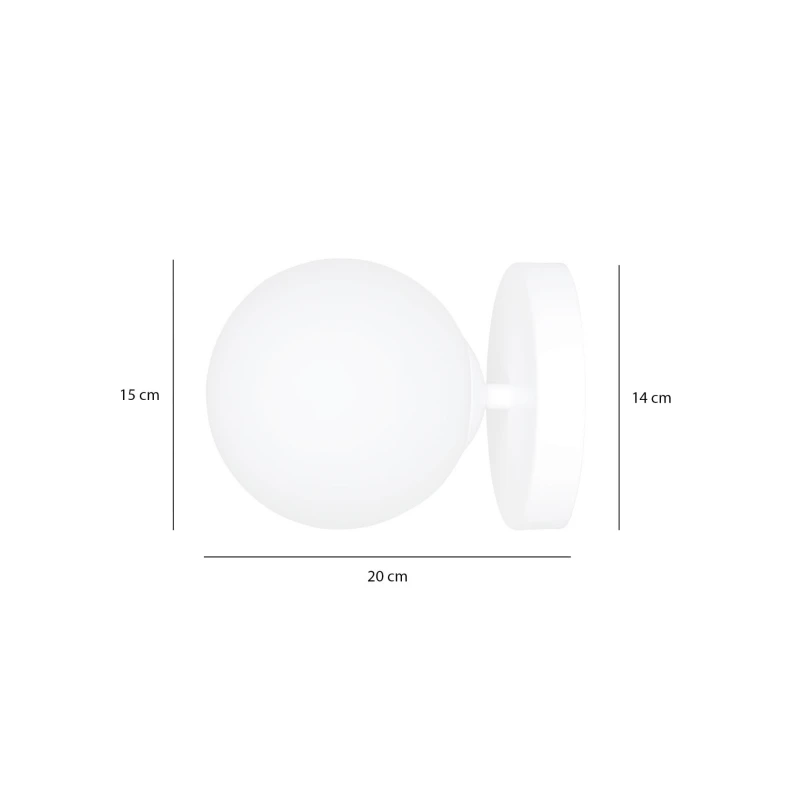BIOR K1 WHITE 1021/K1 kinkiet ścienny biały okrągły DUŻY klosz DESIGN 9