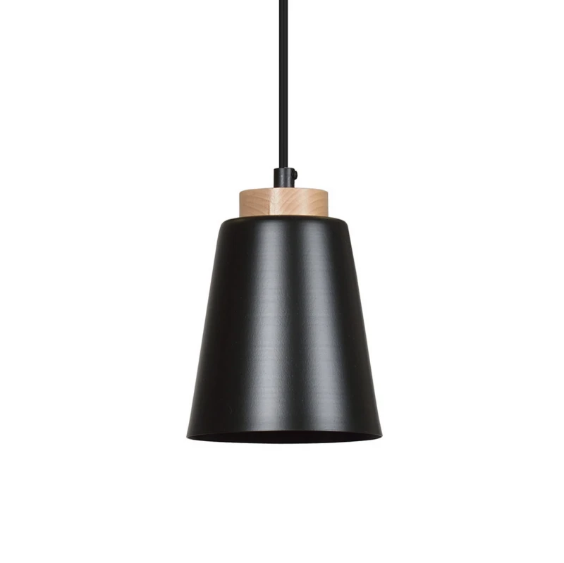 BOLERO 1 BLACK 442/1 wisząca lampa styl skandynawski drewno czarna