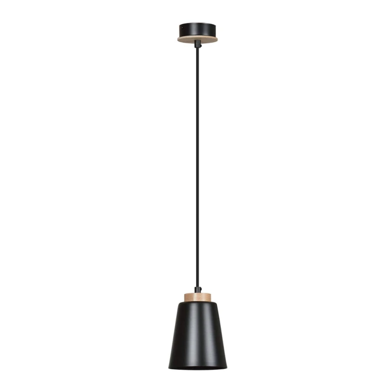BOLERO 1 BLACK 442/1 wisząca lampa styl skandynawski drewno czarna 1