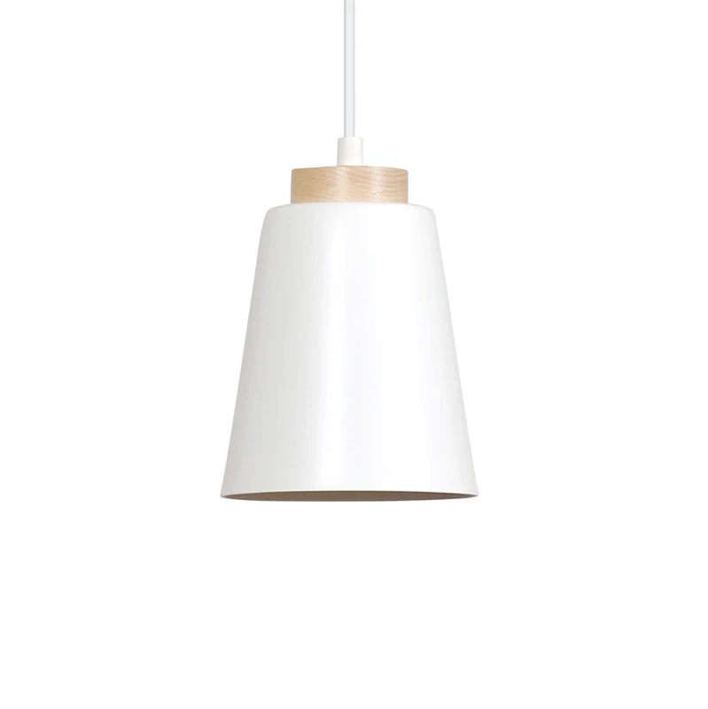 BOLERO 1 WHITE 443/1 wisząca lampa styl skandynawski drewno biała