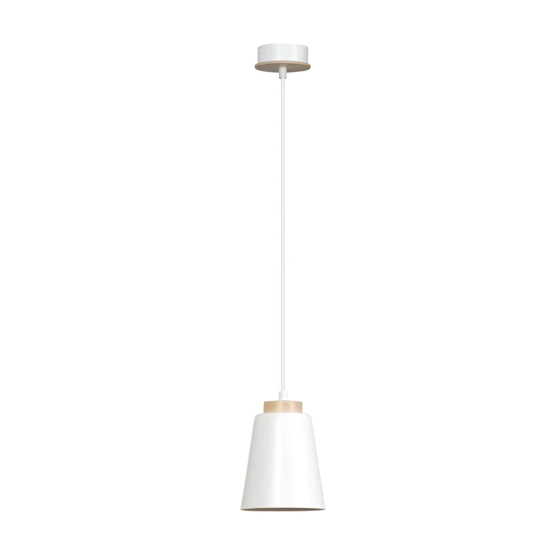 BOLERO 1 WHITE 443/1 wisząca lampa styl skandynawski drewno biała 1