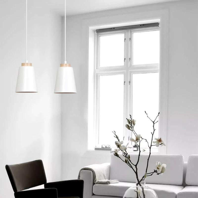 BOLERO 1 WHITE 443/1 wisząca lampa styl skandynawski drewno biała 4