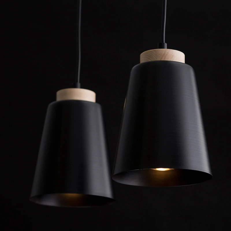 BOLERO 2 BLACK 442/2 wisząca lampa styl skandynawski drewno czarna 8
