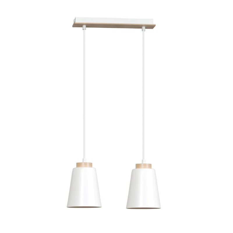 BOLERO 2 WHITE 443/2 wisząca lampa styl skandynawski drewno biała 1