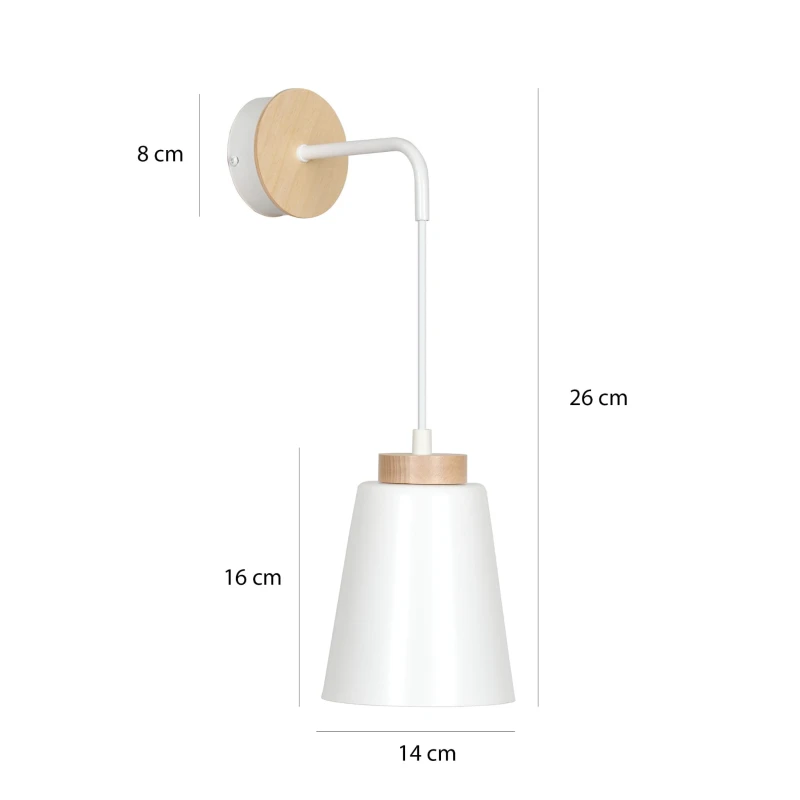 BOLERO K1 WHITE 443/K1 kinkiet ścienny styl skandynawski drewno biały 4