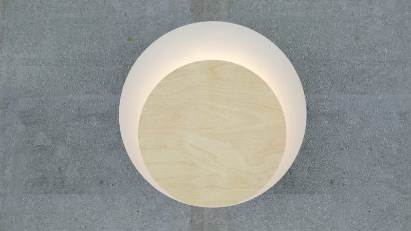 CIRCLE 970/1 WHITE kinkiet ścienny LED biały styl skandynawski drewno metal 5