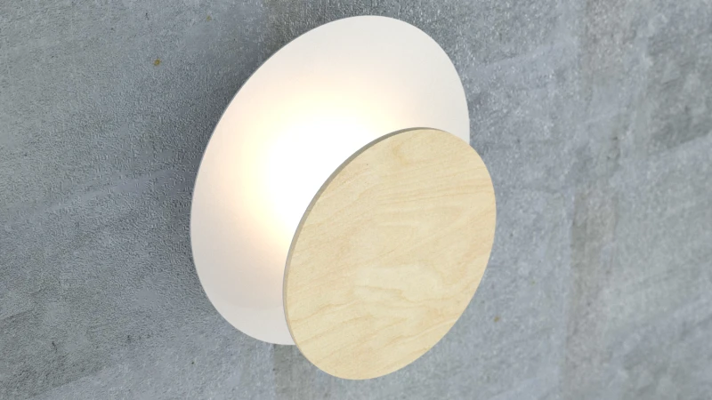 CIRCLE 970/1 WHITE kinkiet ścienny LED biały styl skandynawski drewno metal 6