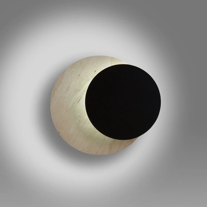 CIRCLE 971/2 BLACK kinkiet ścienny LED czarny styl skandynawski drewno metal