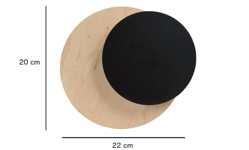 CIRCLE 971/2 BLACK kinkiet ścienny LED czarny styl skandynawski drewno metal 2