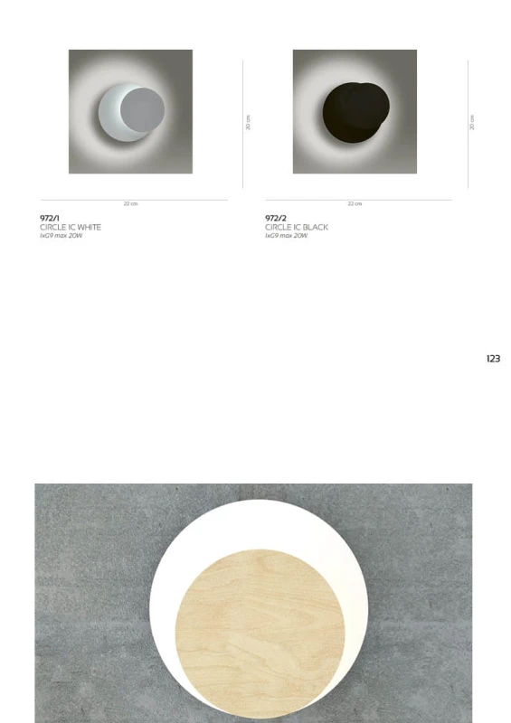 CIRCLE 972/1 WHITE kinkiet ścienny LED biały styl skandynawski metal 9