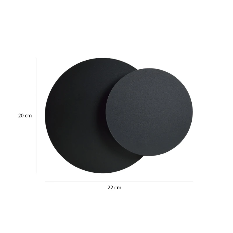CIRCLE 972/2 BLACK kinkiet ścienny LED czarny styl skandynawski metal 3