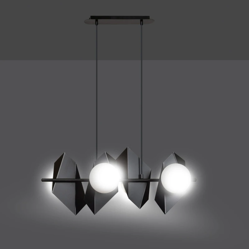 DRIFTON 4 BLACK 636/4 nowoczesna lampa wisząca DESIGN czarna kule klosze 2