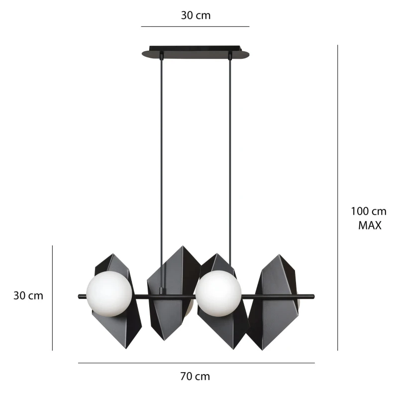 DRIFTON 4 BLACK 636/4 nowoczesna lampa wisząca DESIGN czarna kule klosze 5