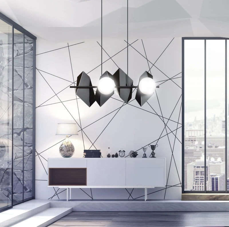 DRIFTON 4 BLACK 636/4 nowoczesna lampa wisząca DESIGN czarna kule klosze 7