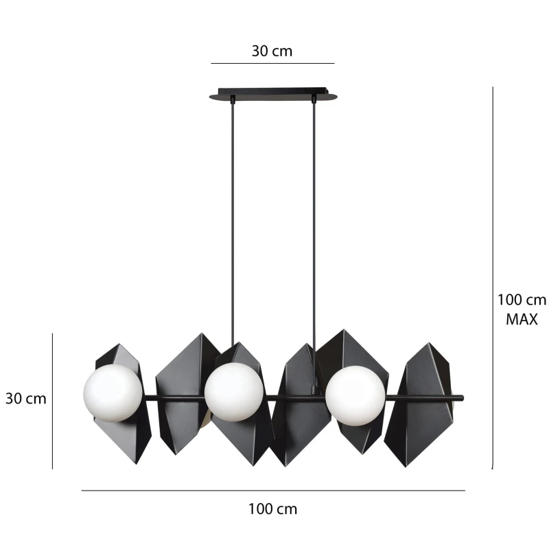 DRIFTON 6 BLACK 636/6 nowoczesna lampa wisząca DESIGN czarna kule klosze 4