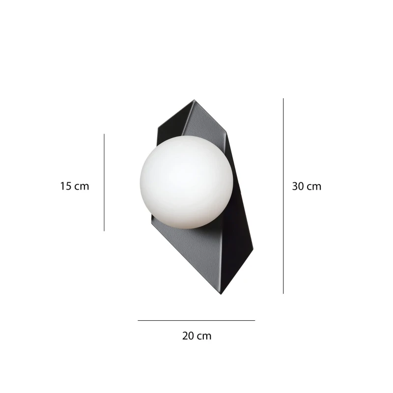 DRIFTON K1 BLACK 636/K1 nowoczesny kinkiet oryginalny DESIGN czarny kula klosz 5