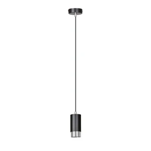 Spot wiszący FUMIKO 1 BLACK-CHROME czarny ze srebrnymi dodatkami