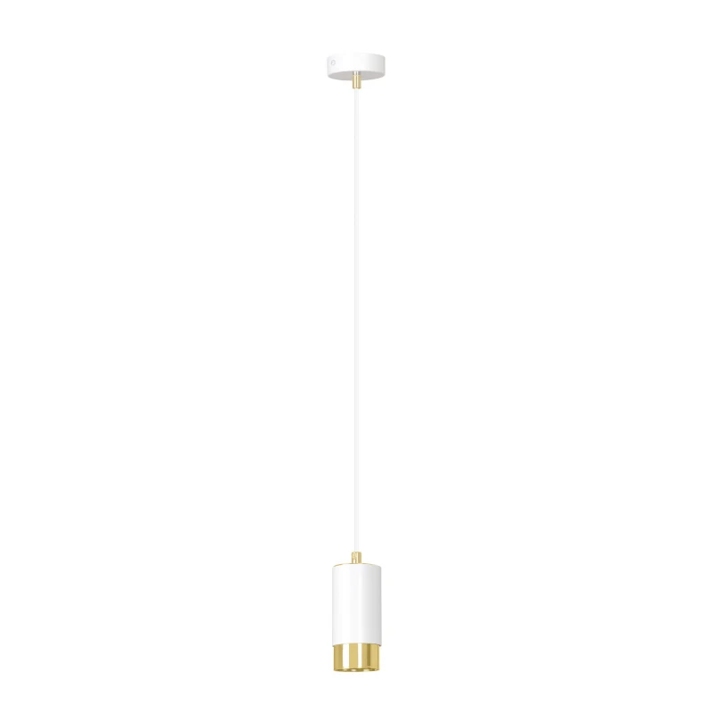 FUMIKO 1 WHITE-GOLD 815/1 designerski spot wiszący białe tuby złote dodatki