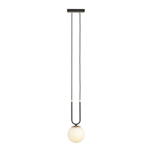 Lampa wisząca GLAM 1 BLACK/OPAL czarna ze szklanym kloszem