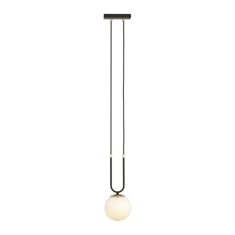 GLAM 1 BLACK/OPAL 1112/1 lampa wisząca szklane klosze GLAMOUR