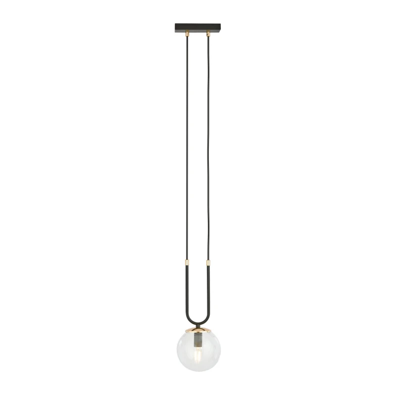 GLAM 1 BLACK/TRANSPARENT 1114/1 lampa wisząca szklane klosze GLAMOUR