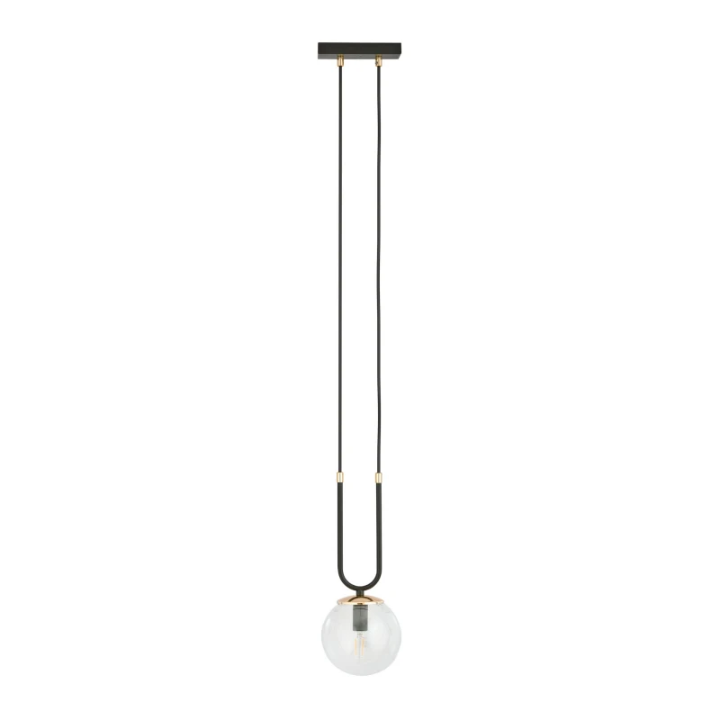 GLAM 1 BLACK/TRANSPARENT 1114/1 lampa wisząca szklane klosze GLAMOUR 1