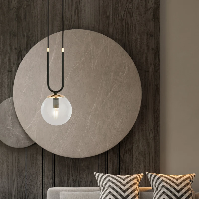 GLAM 1 BLACK/TRANSPARENT 1114/1 lampa wisząca szklane klosze GLAMOUR 2