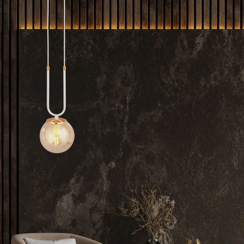 GLAM 1 WHITE/MIODOWY 1117/1 lampa wisząca szklane klosze GLAMOUR 2
