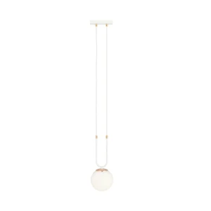 Lampa wisząca GLAM 1 WHITE/OPAL biała ze szklanym kloszem