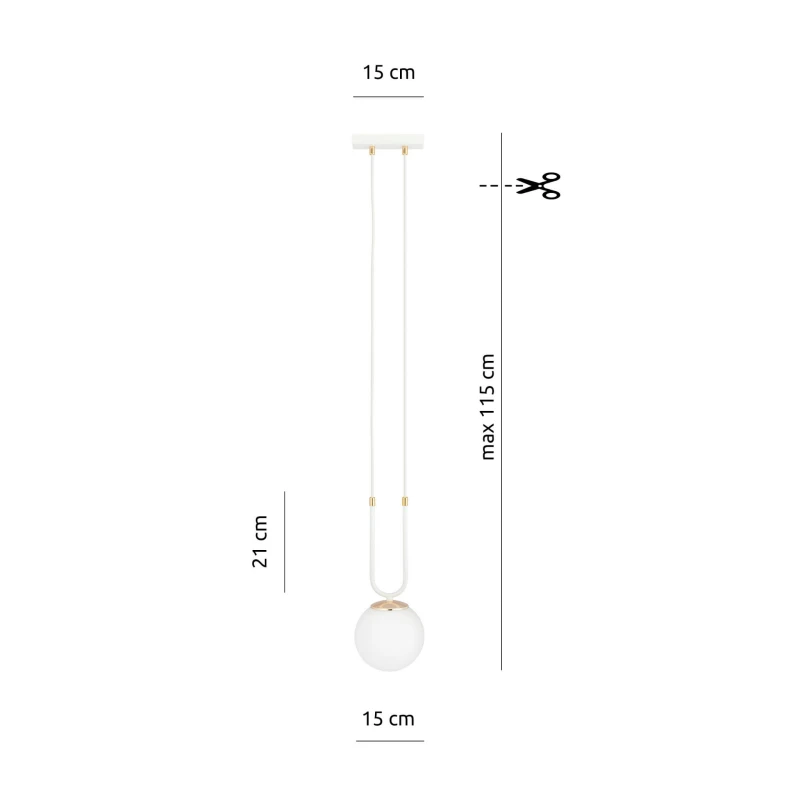 GLAM 1 WHITE/OPAL 1115/1 lampa wisząca szklane klosze GLAMOUR 5