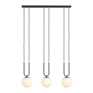 Lampa wisząca GLAM 3 BLACK/OPAL czarna
