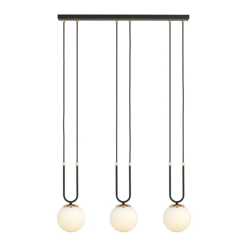 GLAM 3 BLACK/OPAL 1112/3 lampa wisząca szklane klosze GLAMOUR